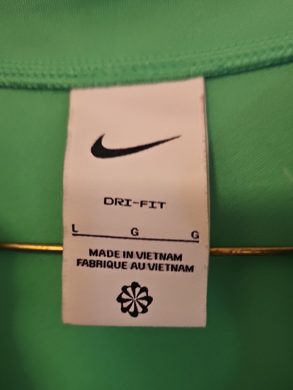 Nike Women's Kids Bright Green 1/4 Zip Athletic Top Large Kids Small Woman - Picture 2 of 4